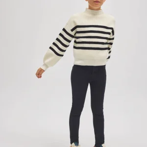 Pantaloni larghi in denim nero da ragazza