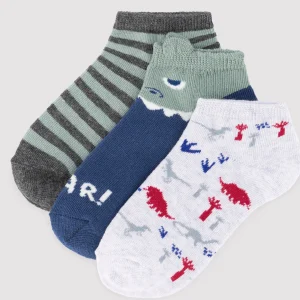 Confezione da 3 calzini alla caviglia stampati per bambini Roar