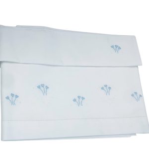 Set  composto da lenzuolino + federa Ricamato a mano