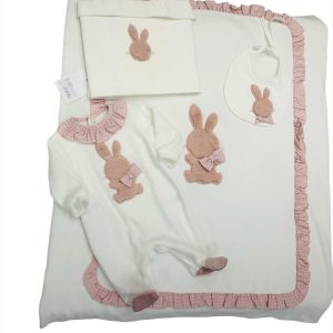 Coordinato Teto e Tatta in ciniglia con coniglio pelliccia