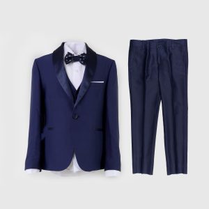 Abito Da Cerimonia Blu Con Papillon Ragazzo