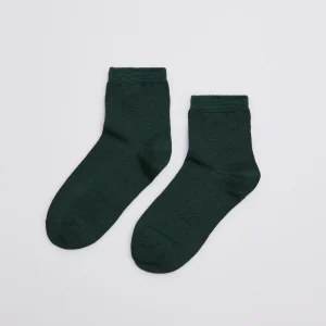 Calzini per bambini verde bottiglia con perle