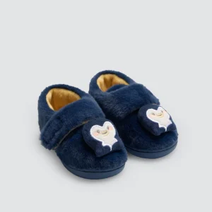 Scarpine per neonati con velcro ricamate a forma di pinguino
