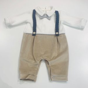 Tutina Teto e Tatta in ciniglia con finte bratelle + papillon