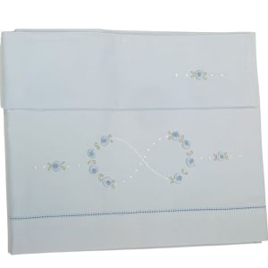 Set  composto da lenzuolino + federa Ricamo a Mano