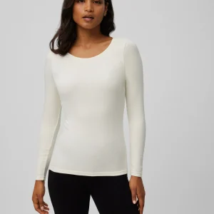 T-shirt termica bianca con controllo della temperatura a maniche lunghe