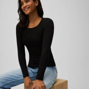 T-shirt termica nera con controllo della temperatura a maniche lunghe