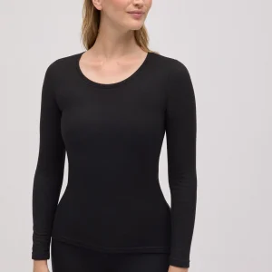 Maglietta termica extra calda a girocollo nera