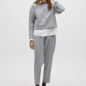 Pantaloni caldi slim fit con struttura grigia