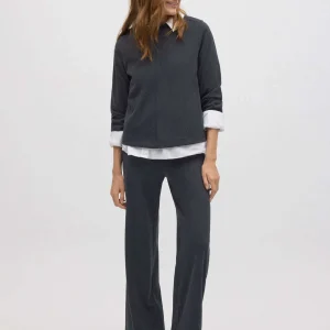 Pantaloni dritti con texture antracite