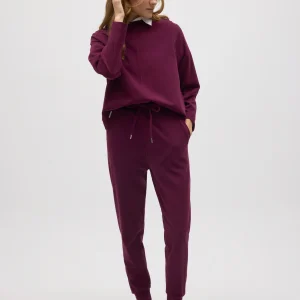 Pantaloni jogger testurizzati bordeaux