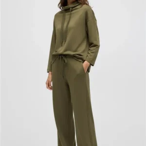 Pantaloni dritti fluidi verdi