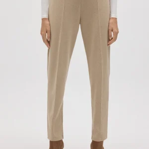 Pantaloni effetto velluto a coste beige