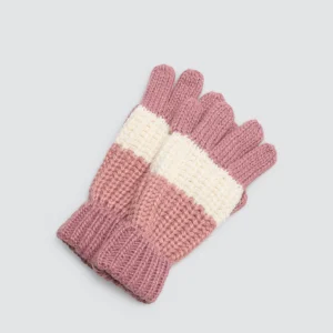 Guanti lavorati a maglia a righe