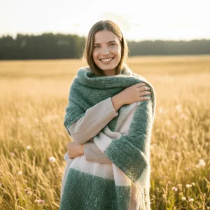 Sciarpa a righe verdi