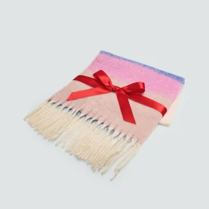 Sciarpa a righe rosa