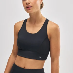 Reggiseno sportivo nero con schiena incrociata