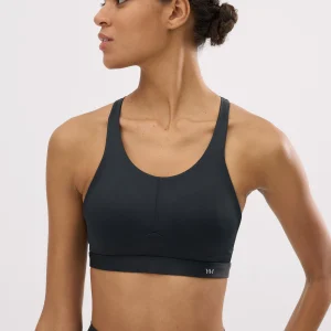 Reggiseno sportivo compressivo ad alto impatto con spalline regolabili in nero