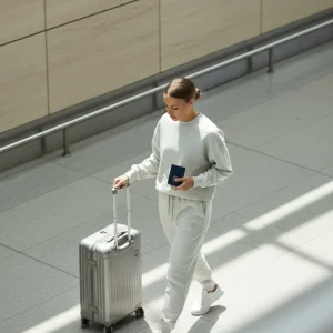 Felpa look da viaggio e jogger grigio