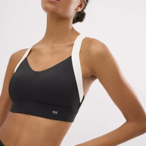 Reggiseno sportivo con ferretto regolabile bianco e nero