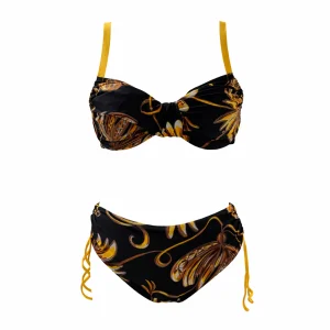 Flowers Bikini Black