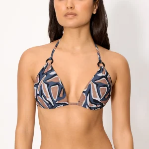 Reggiseno bikini triangolo push-up stampato, coppa B