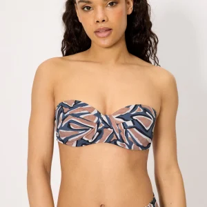 Reggiseno bikini a fascia stampato, coppe C e D