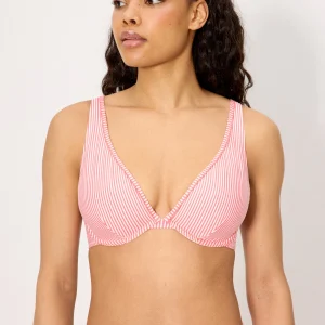 top bikini snellente in mussola rosa, coppa C