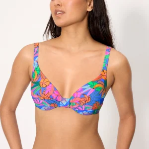 Reggiseno bikini con stampa tropicale, coppa B