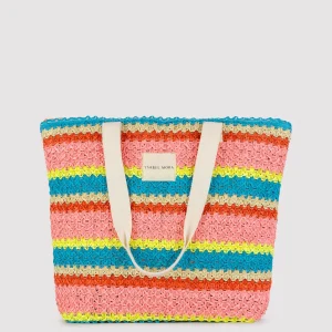 Borsa da spiaggia in rafia colorata