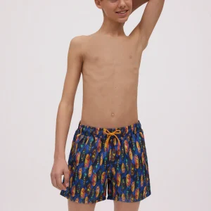 Costume da bagno corto da ragazzo con stampa di tavole da surf