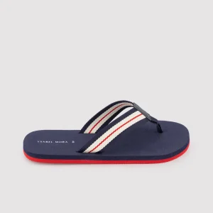 Infradito da uomo con strisce blu navy a contrasto