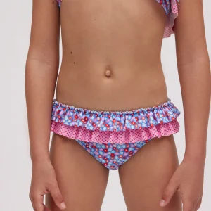 Slip da bambina con volant stampa fiori