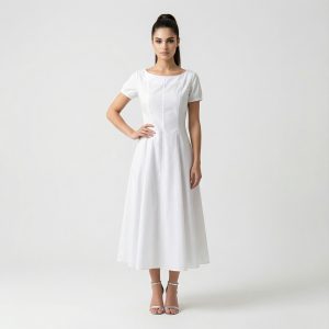 BEATRICE B – Abito Bianco Donna Lungo in Cotone con Intreccio sulla Schiena | Taglia M 44