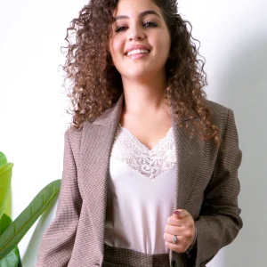 Maglia Cuore in pizzo Cipria