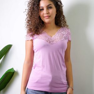 Maglia Cuore in pizzo Rosa
