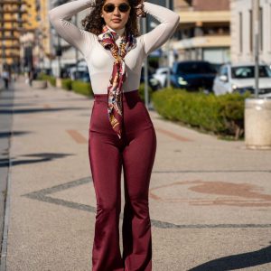 Pant Zampa Shine Burgundy