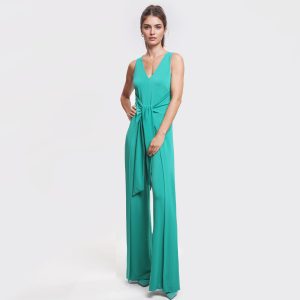 MARCIANO by Guess – Tuta Elegante Verde Smeraldo con scollo a V e pantalone palazzo