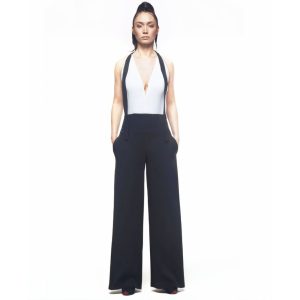 ATOS LOMBARDINI – Tuta donna elegante bianco e nero senza maniche (S)