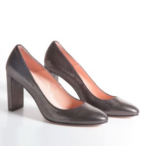 ANNA F. – Décolleté Nero Antracite Pelle Craquelé Tacco 9 | EU 38,5