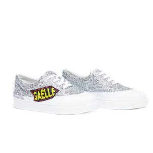 GAELLE PARIS – Sneakers Argento con Brillantini e Suola Gomma