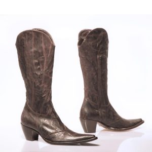 ENZO PASCUCCI – Stivali texani in pelle testa di moro effetto vissuto