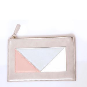 ONLY – Pochette Donna a Busta Tricolore – Borsa a Mano Grigio, Rosa e Bianco