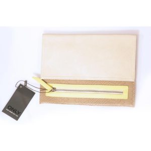 ONLY – Pochette Donna a Busta Ocra e Giallo – Borsa a Mano Elegante