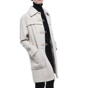 ICA – Cappotto Donna Beige in Lana e Alpaca – Monopetto Elegante