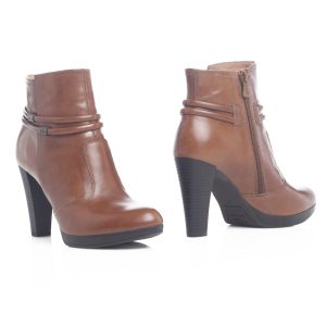 NEROGIARDINI – Stivaletto Donna Pelle Cuoio con Tacco Medio e Zip