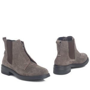 LA MARTINA – Stivaletto Donna Camoscio Marrone con Zip Frontale