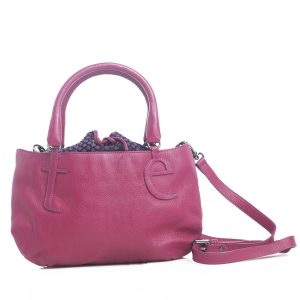 CARACTERE – Borsa a mano in pelle viola con tracolla regolabile