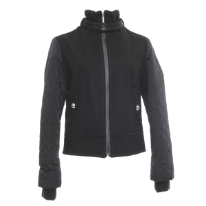 CARACTERE – Giubbotto Donna Nero in Lana con Maniche Trapuntate