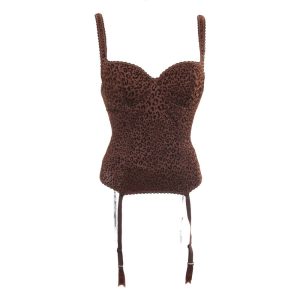 MI AMI corsetteria – corsetto reggicalze animalier marrone